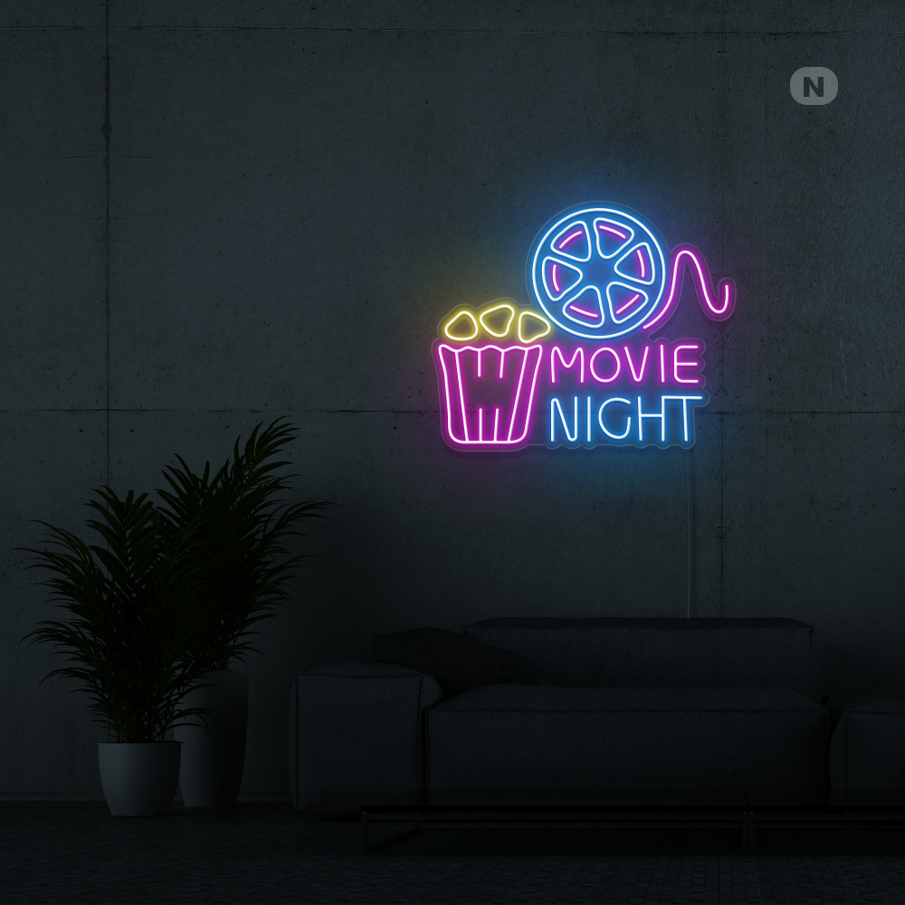 Neonskylt Movie Night