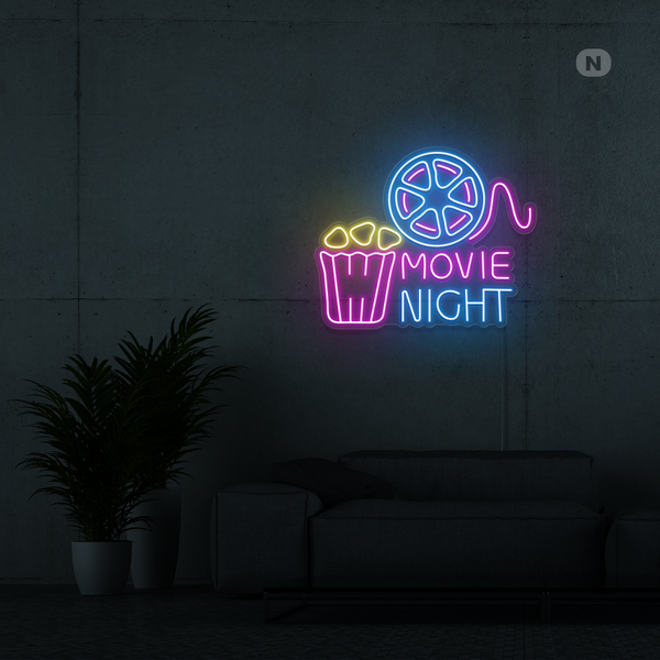 Neonskylt Movie Night