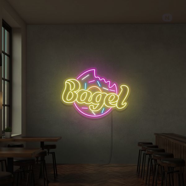 Neonskylt Bagel