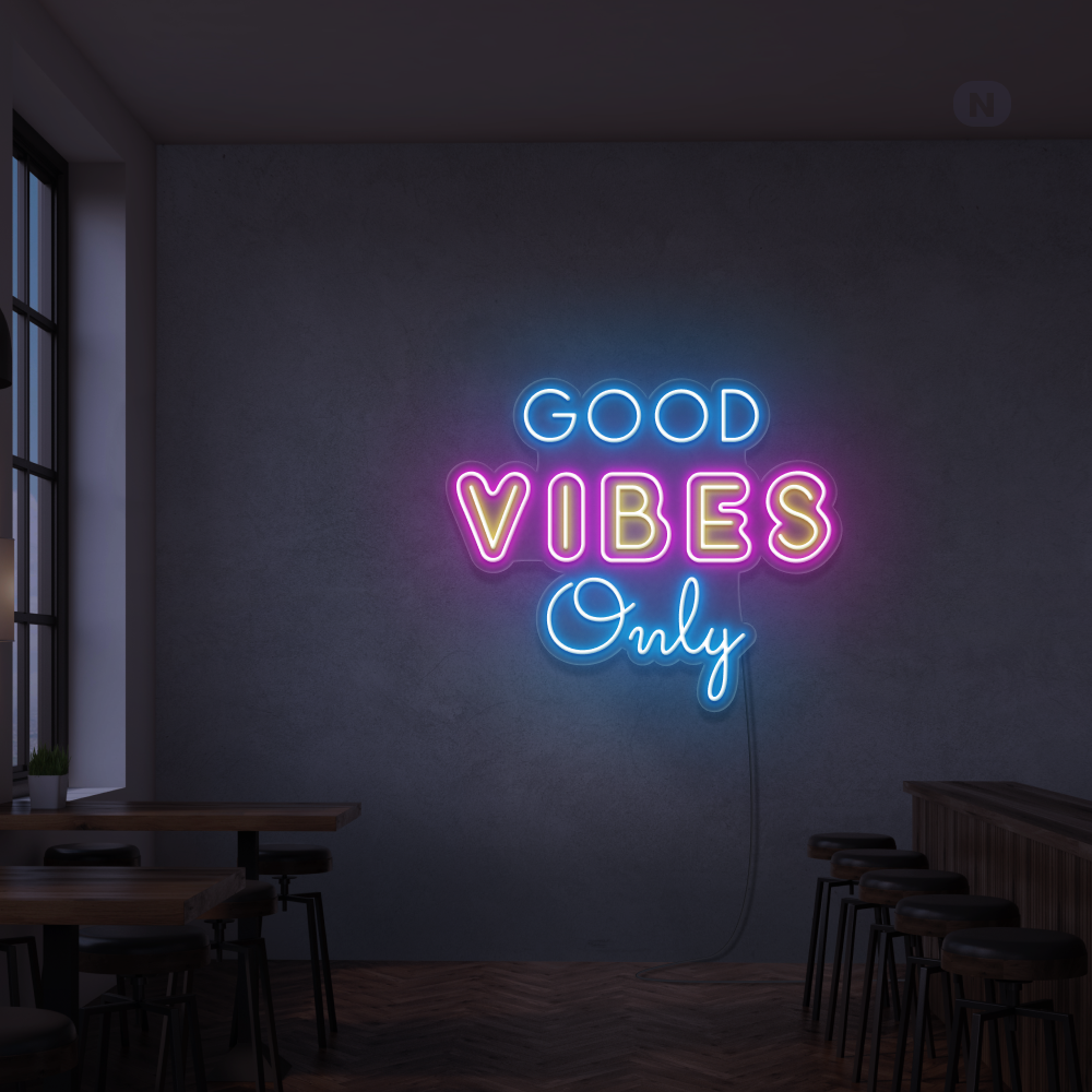 Neonskylt Good Vibes only