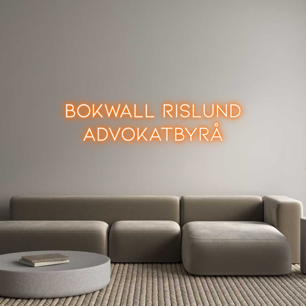 Anpassad neon: BOKWALL RISLU...