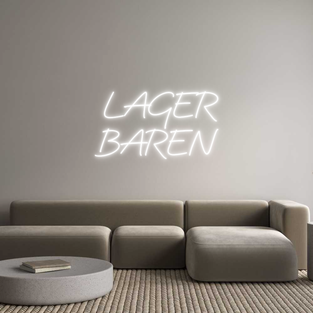 Anpassad neon: LAGER
BAREN