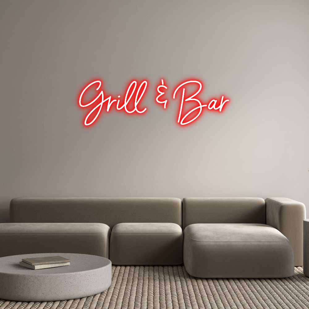 Anpassad neon:  Grill   &  Bar