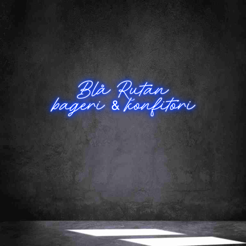 Anpassad neon: Blå Rutan
ba...