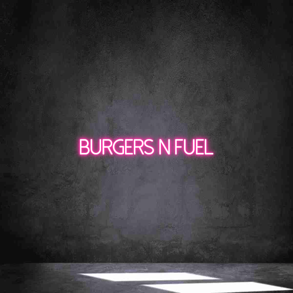 Anpassad neon: Burgers n fuel