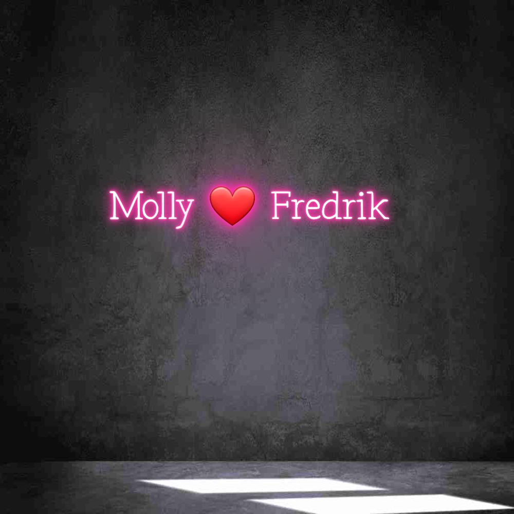 Anpassad neon: Molly ❤️ Fred...