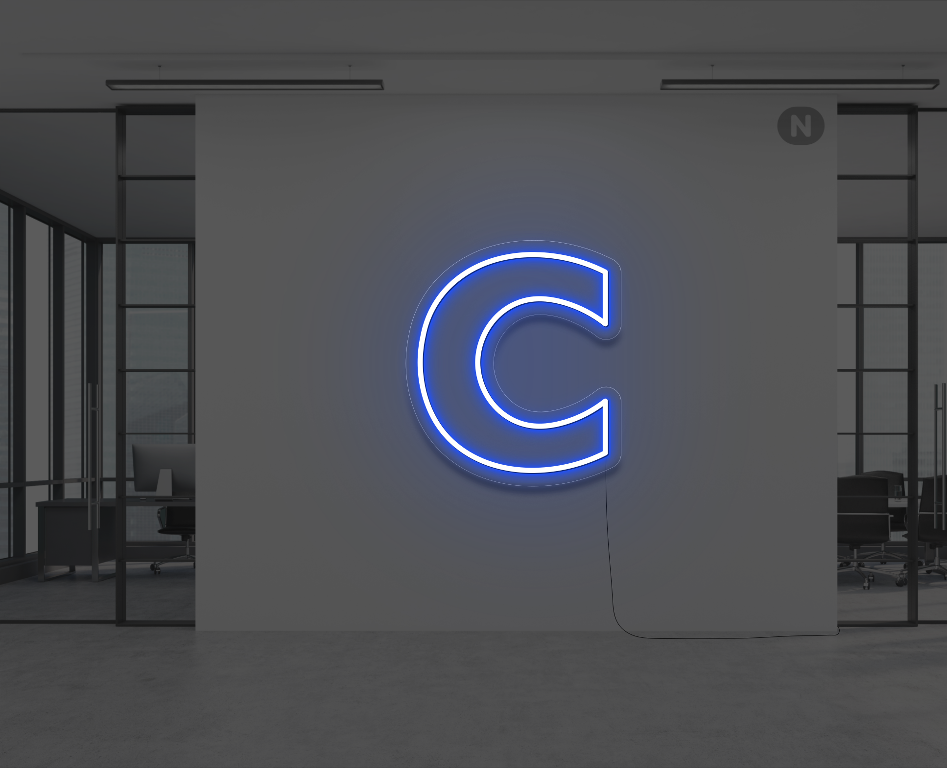 neon-bokstav-c-bla