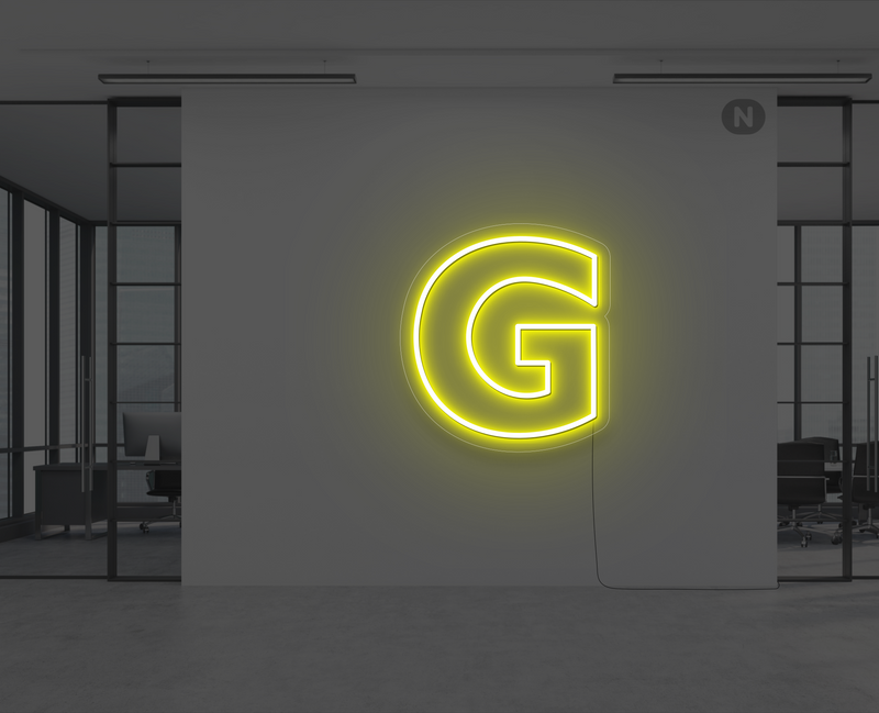 neon-bokstav-g-gul