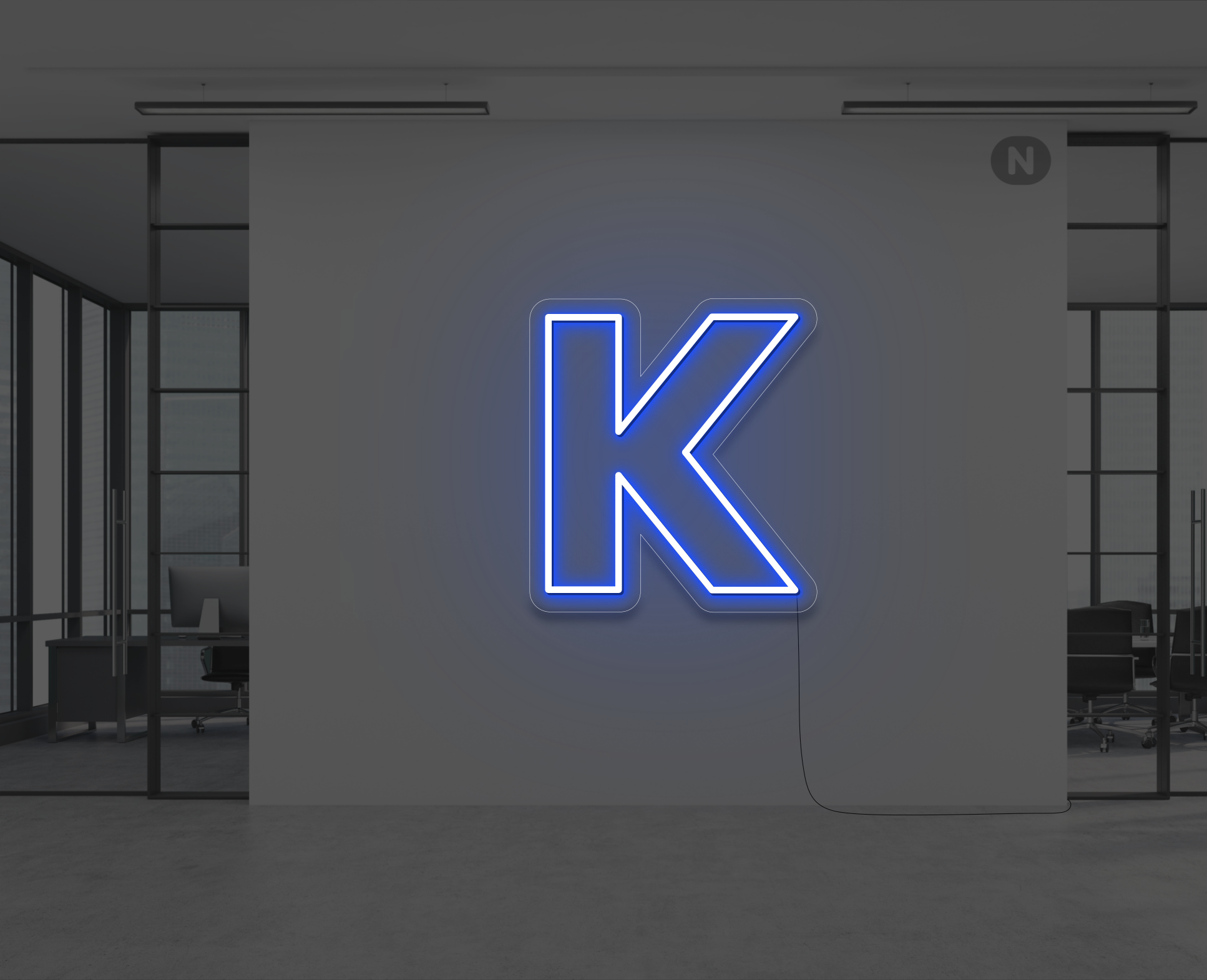 neon-bokstav-k-bla