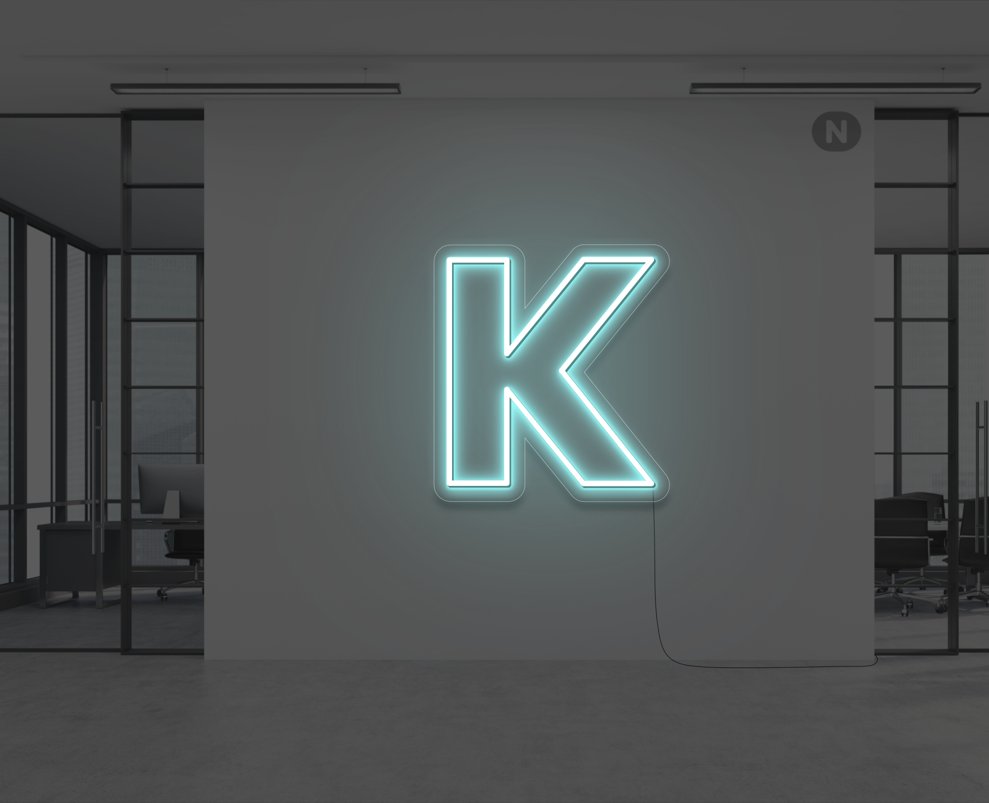 neon-bokstav-k-isbla