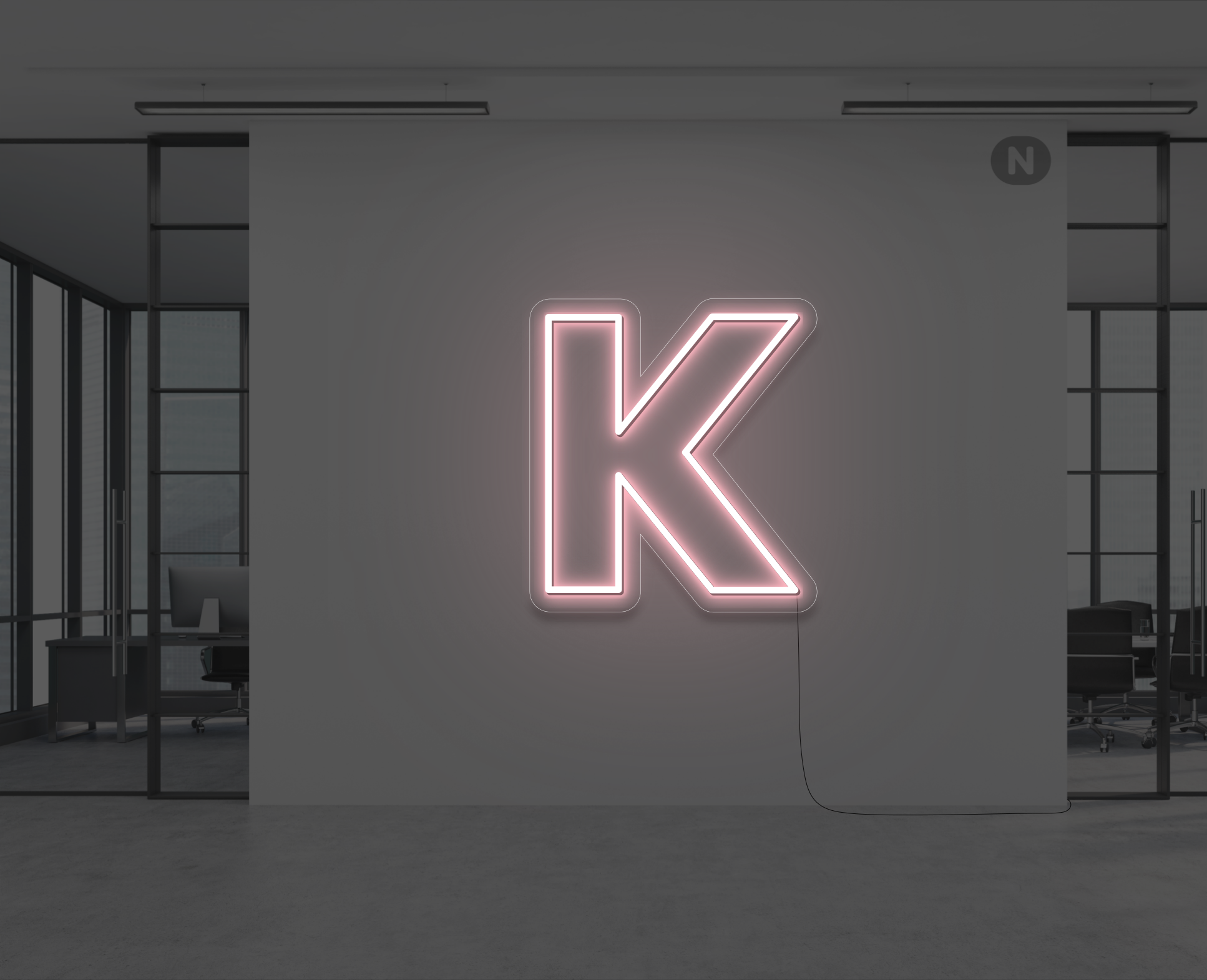 neon-bokstav-k-ljusrosa