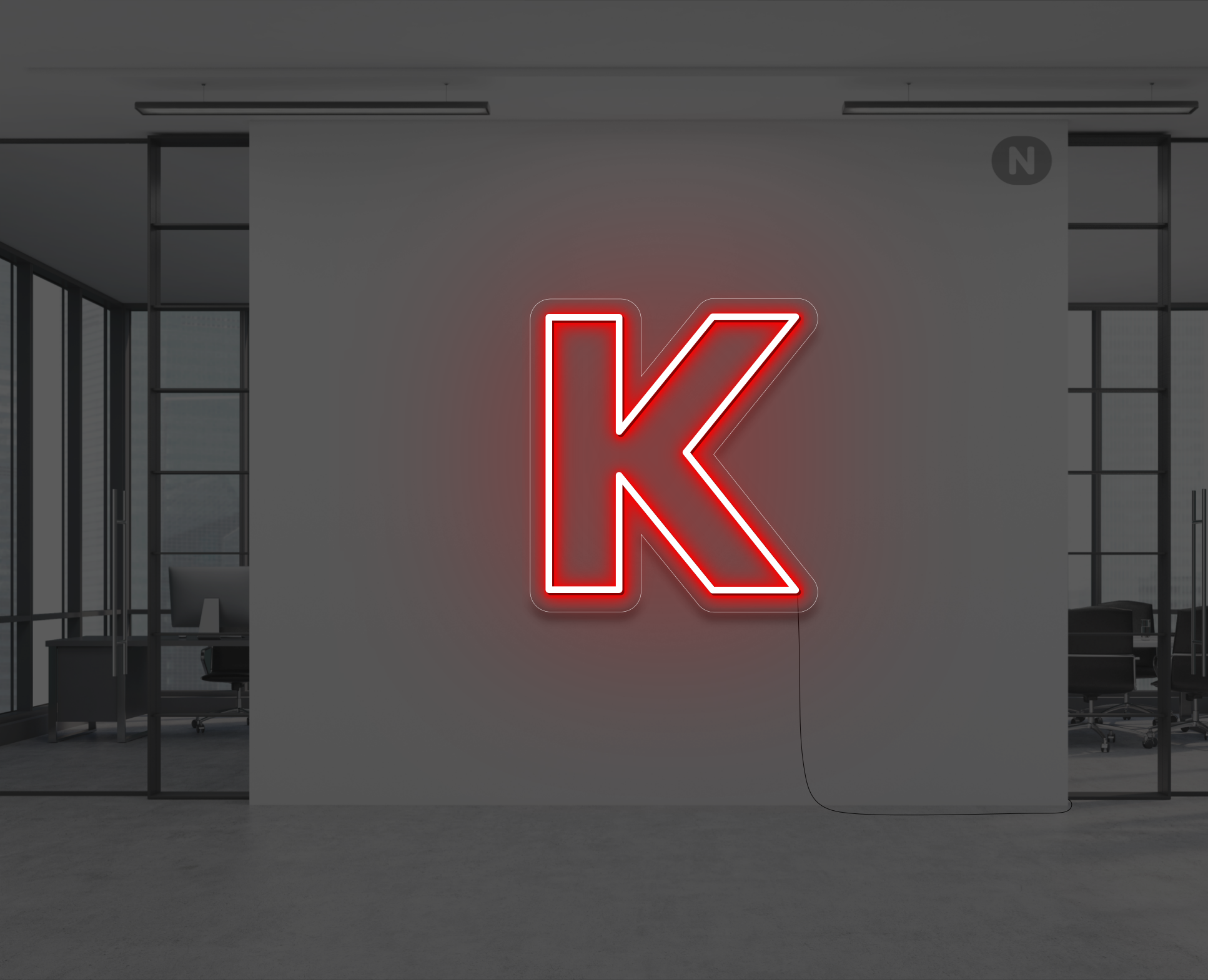 neon-bokstav-k-rod