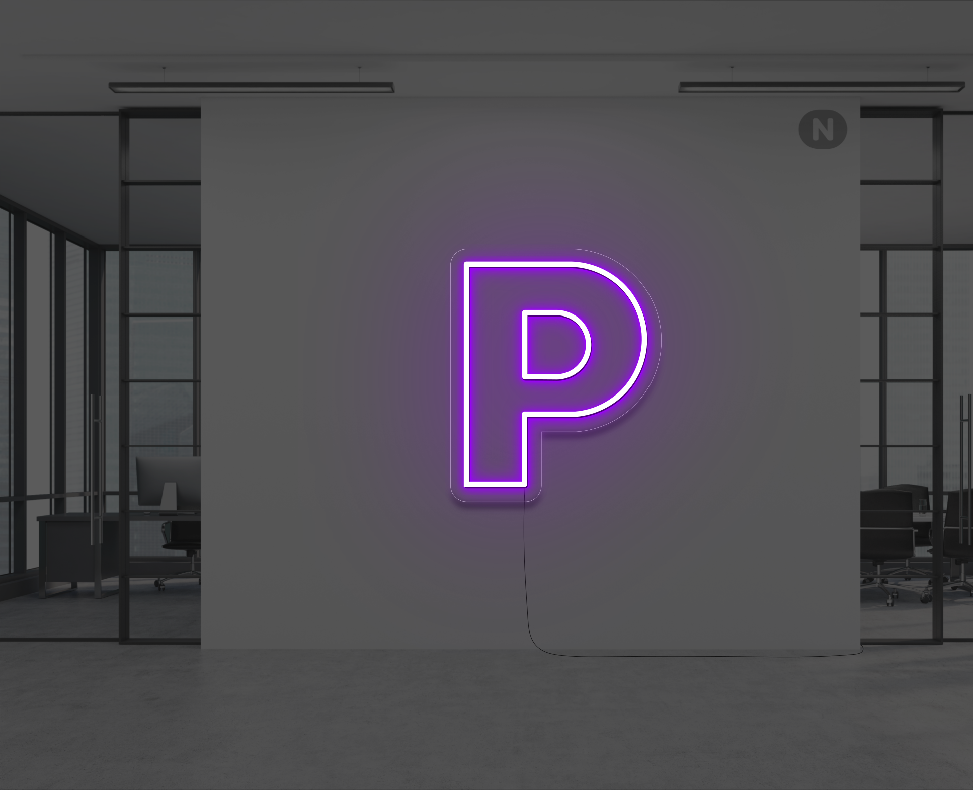neon-bokstav-p-lila