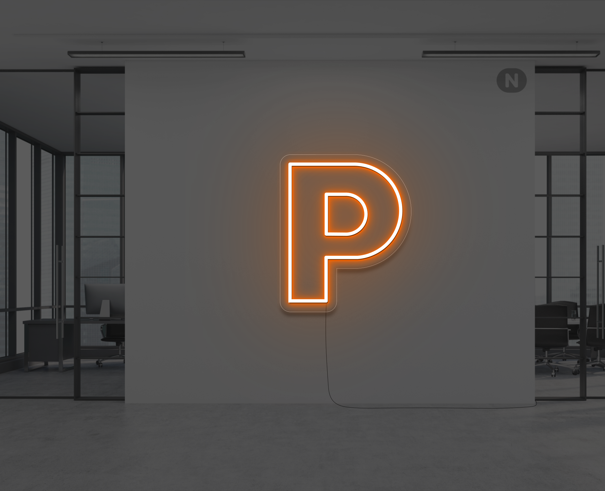 neon-bokstav-p-orange