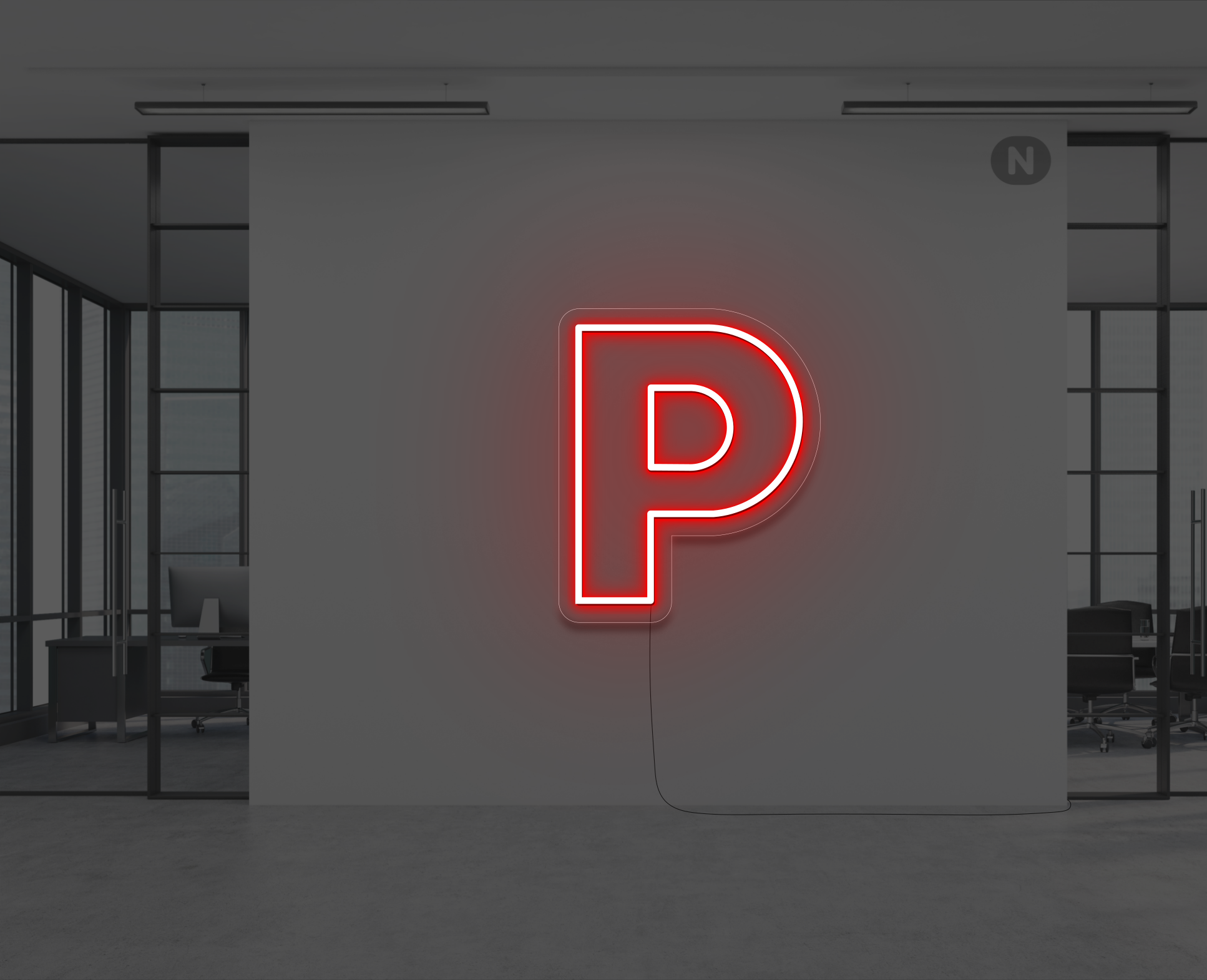 neon-bokstav-p-rod