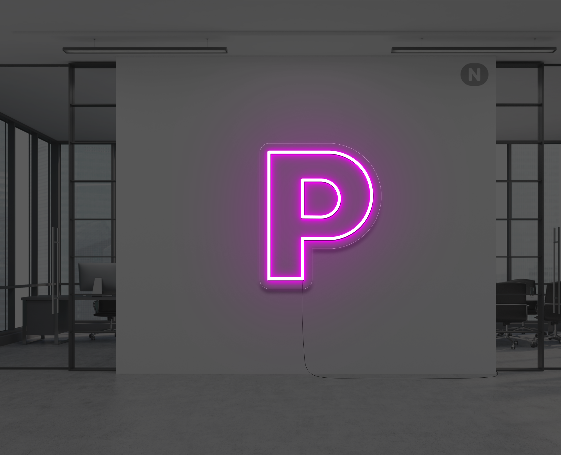 neon-bokstav-p-rosa