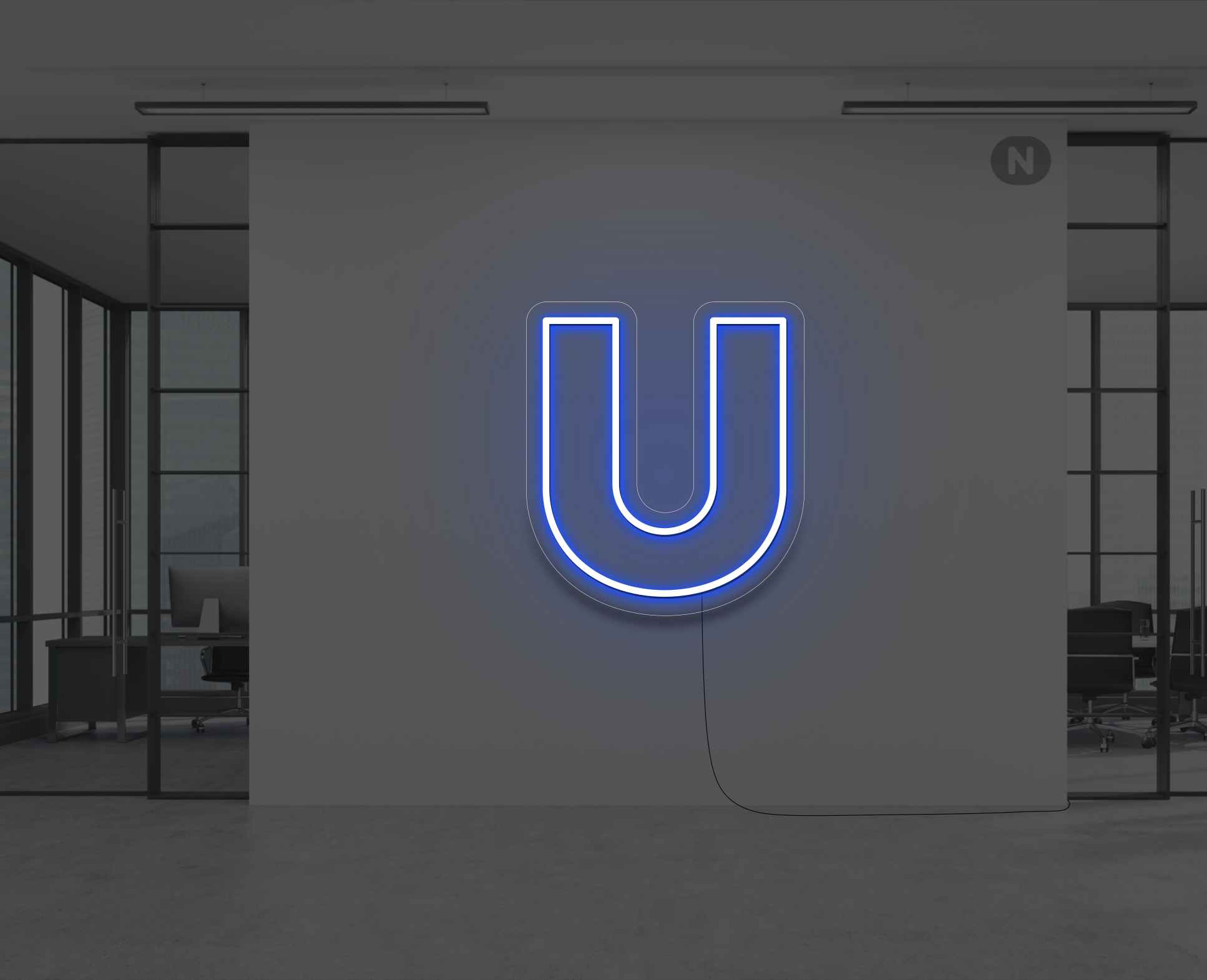neon-bokstav-u-bla