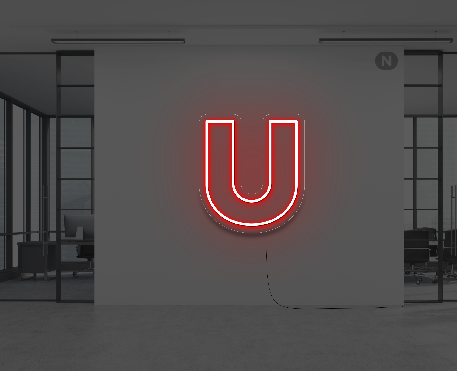 neon-bokstav-u-rod