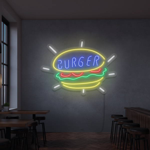 Neonskylt Burger