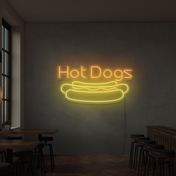 Neonskylt Hot Dogs