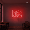 Neonskylt Hot & Cold Sandwiches