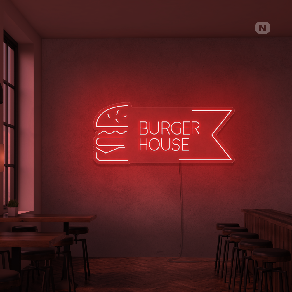 Neonskylt Burger House