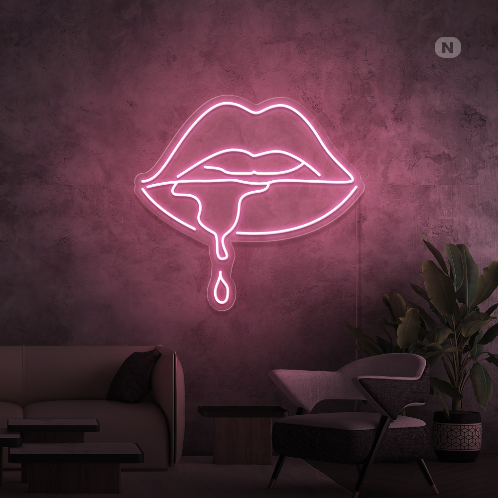 Neonskylt Kaustisk läpp