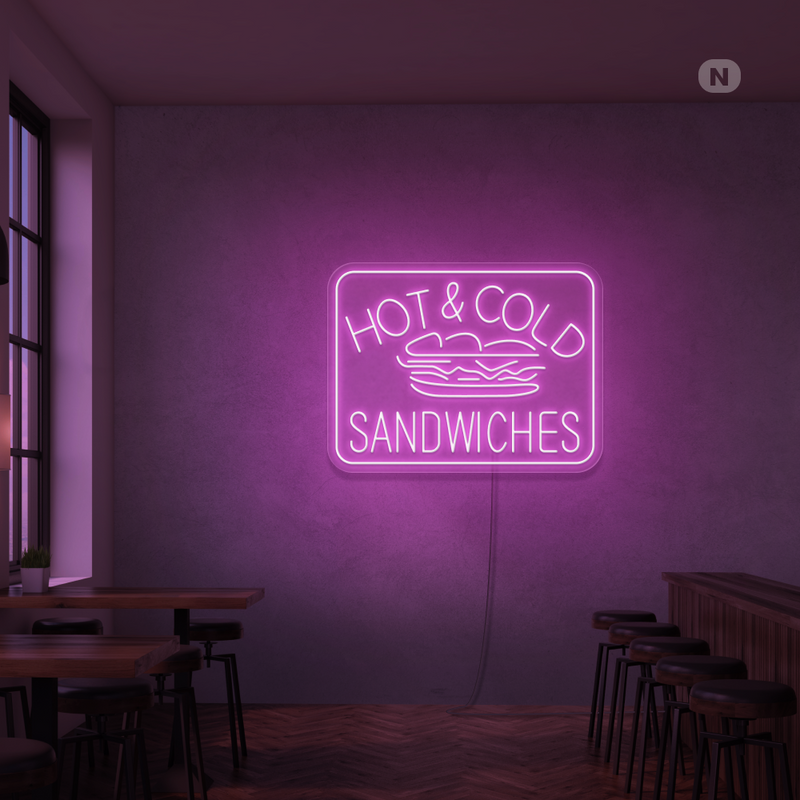 Neonskylt Hot & Cold Sandwiches