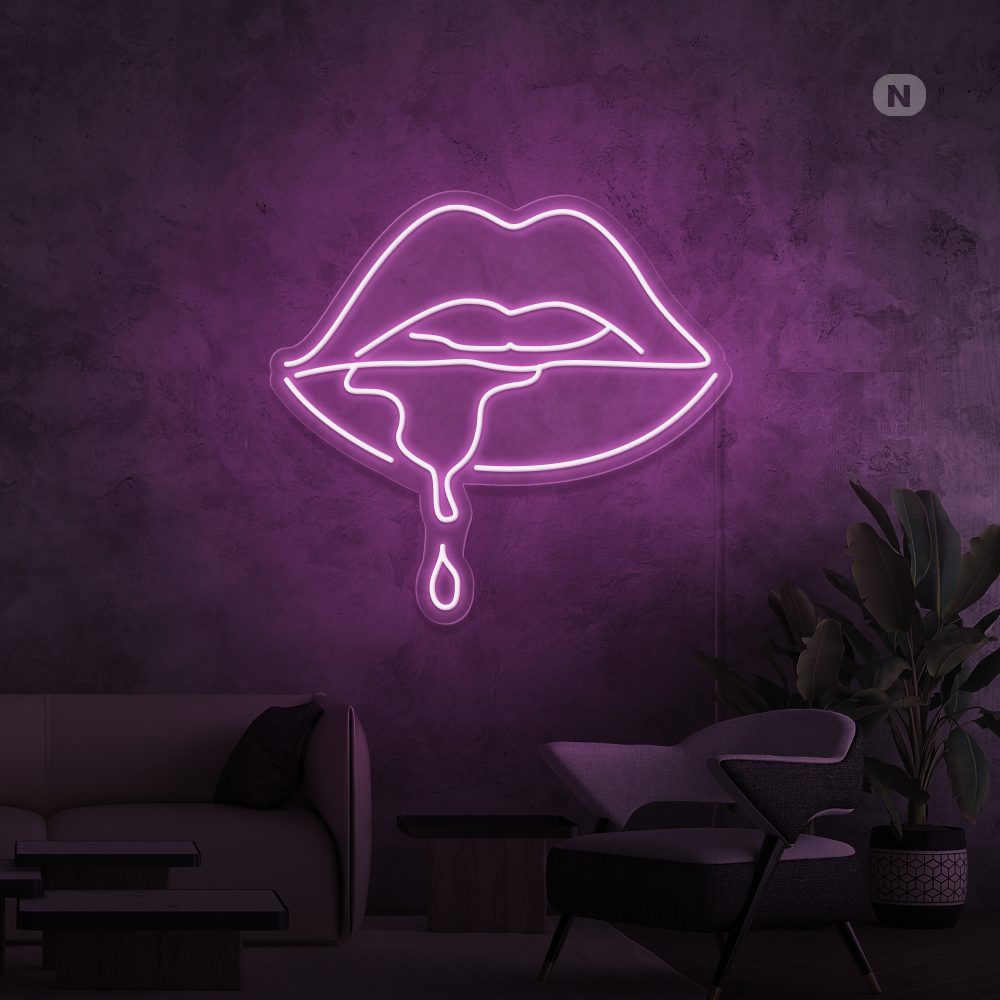 Neonskylt Kaustisk läpp