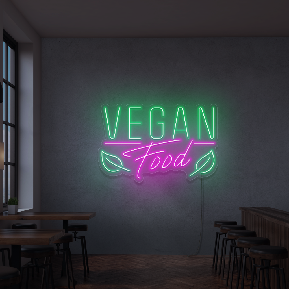 Neonskylt Vegan Food