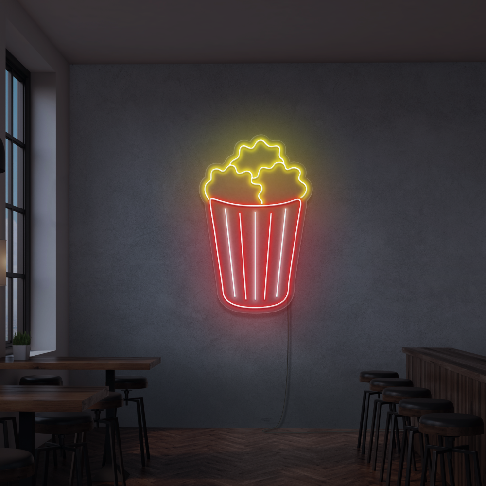 Neonskylt Popcorn